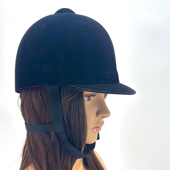 Vintage Zaldi Velvet Made In Spain Equestrian Polo Horseback Riding Helmet 6 7/8 - Picture 4 of 13